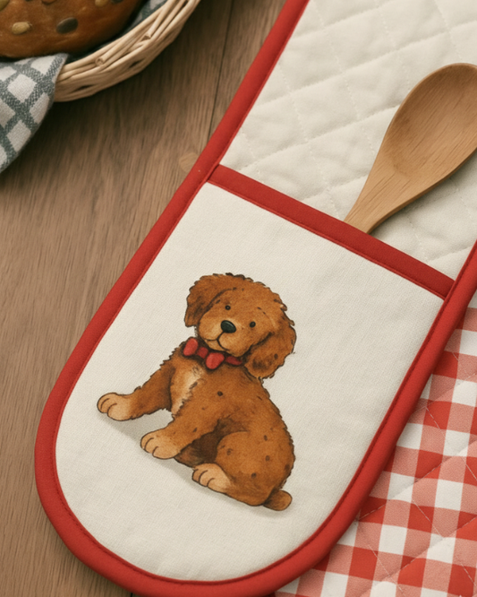 Double Oven Glove Puppy Print
