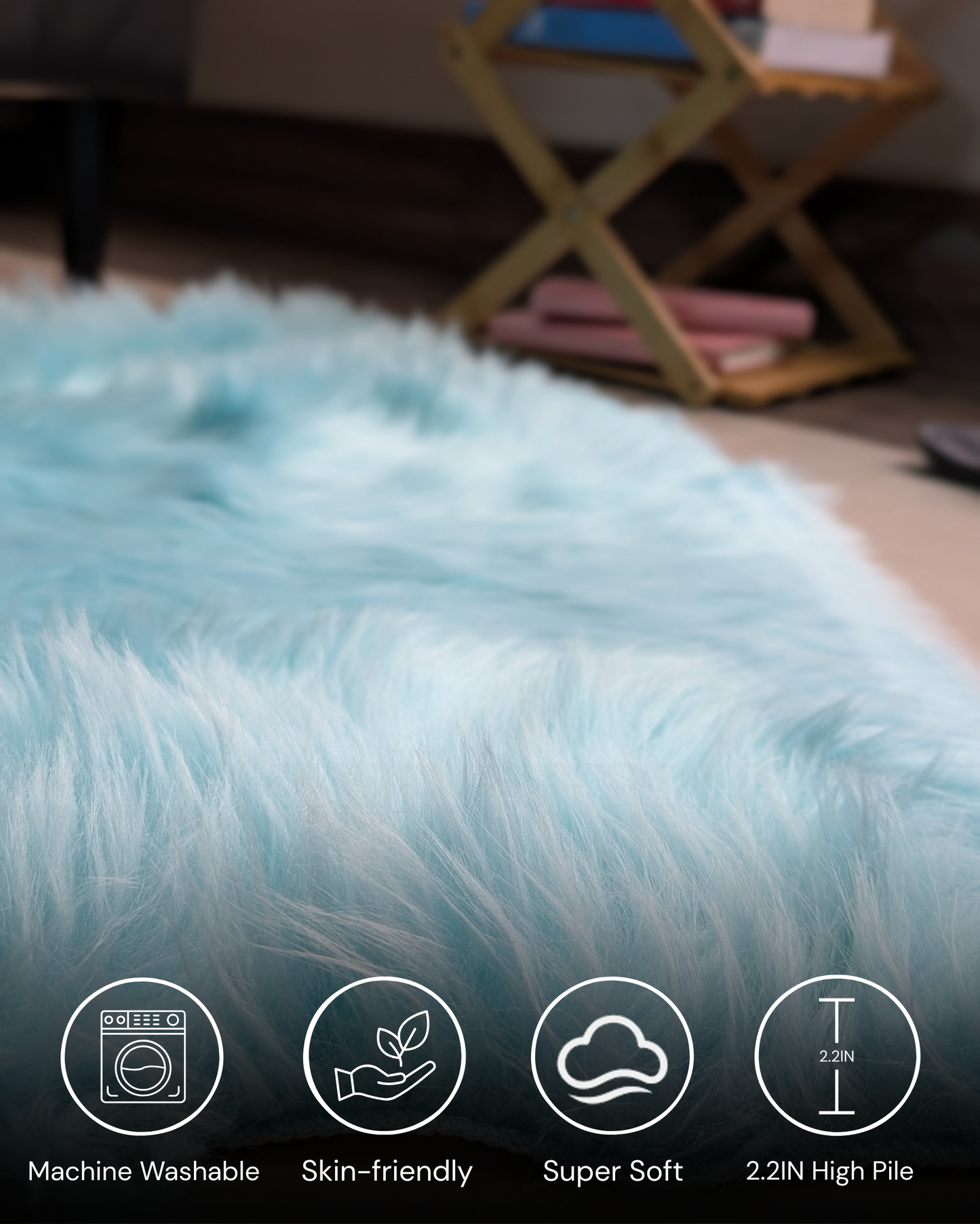 Fluffy Heart Fur Rug