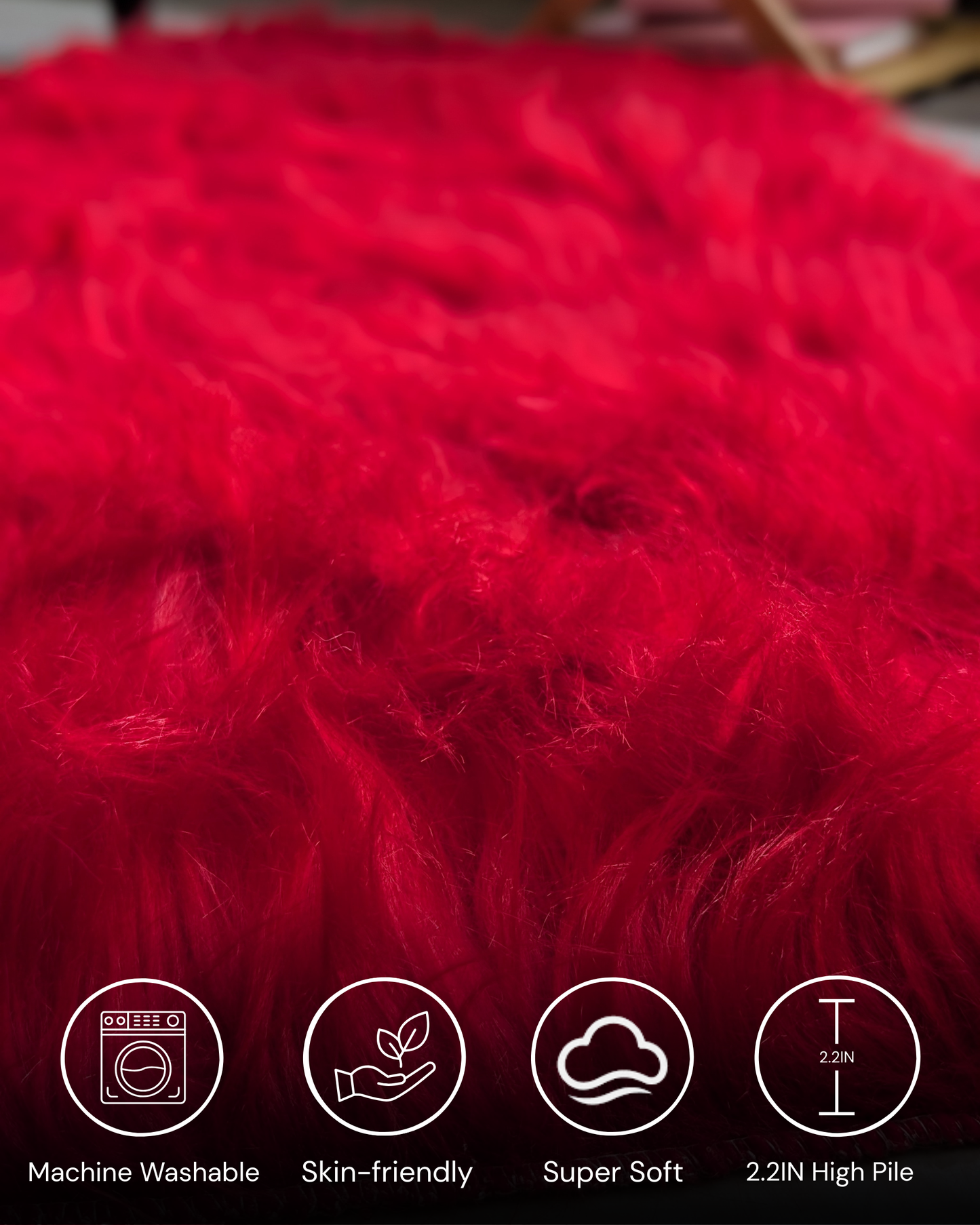 Fluffy Heart Fur Rug