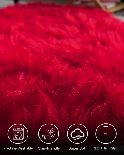 Fluffy Heart Fur Rug