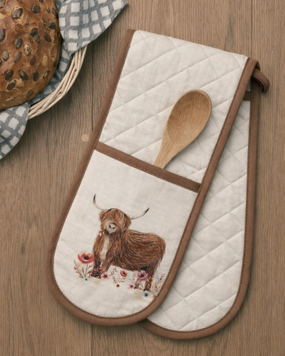 Double Oven Glove Goat Print