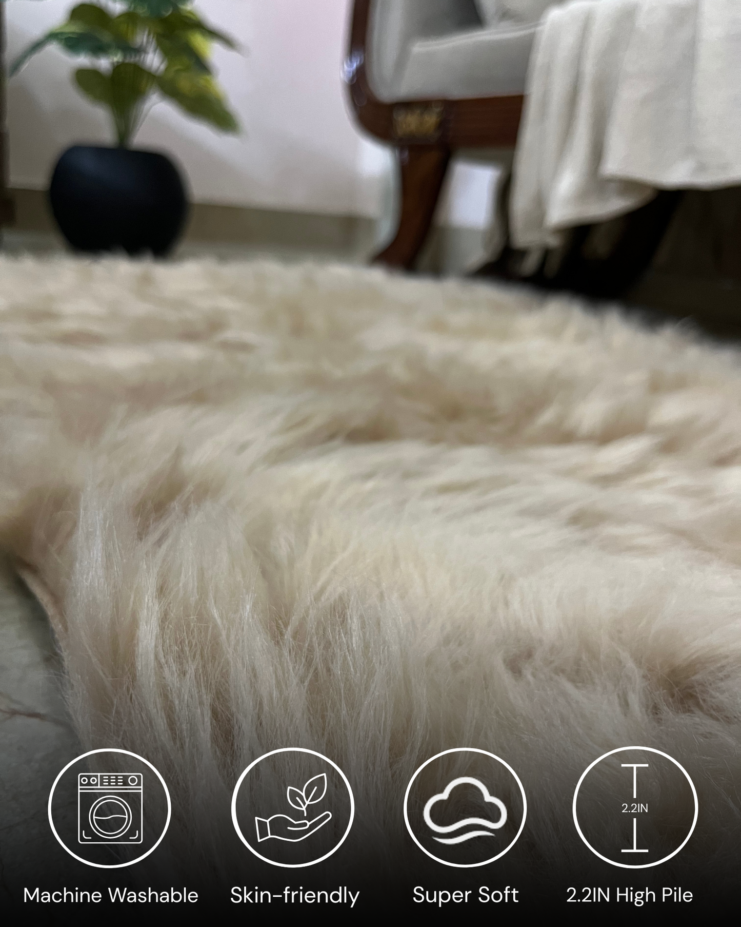 Large Fluffy Faux Rug