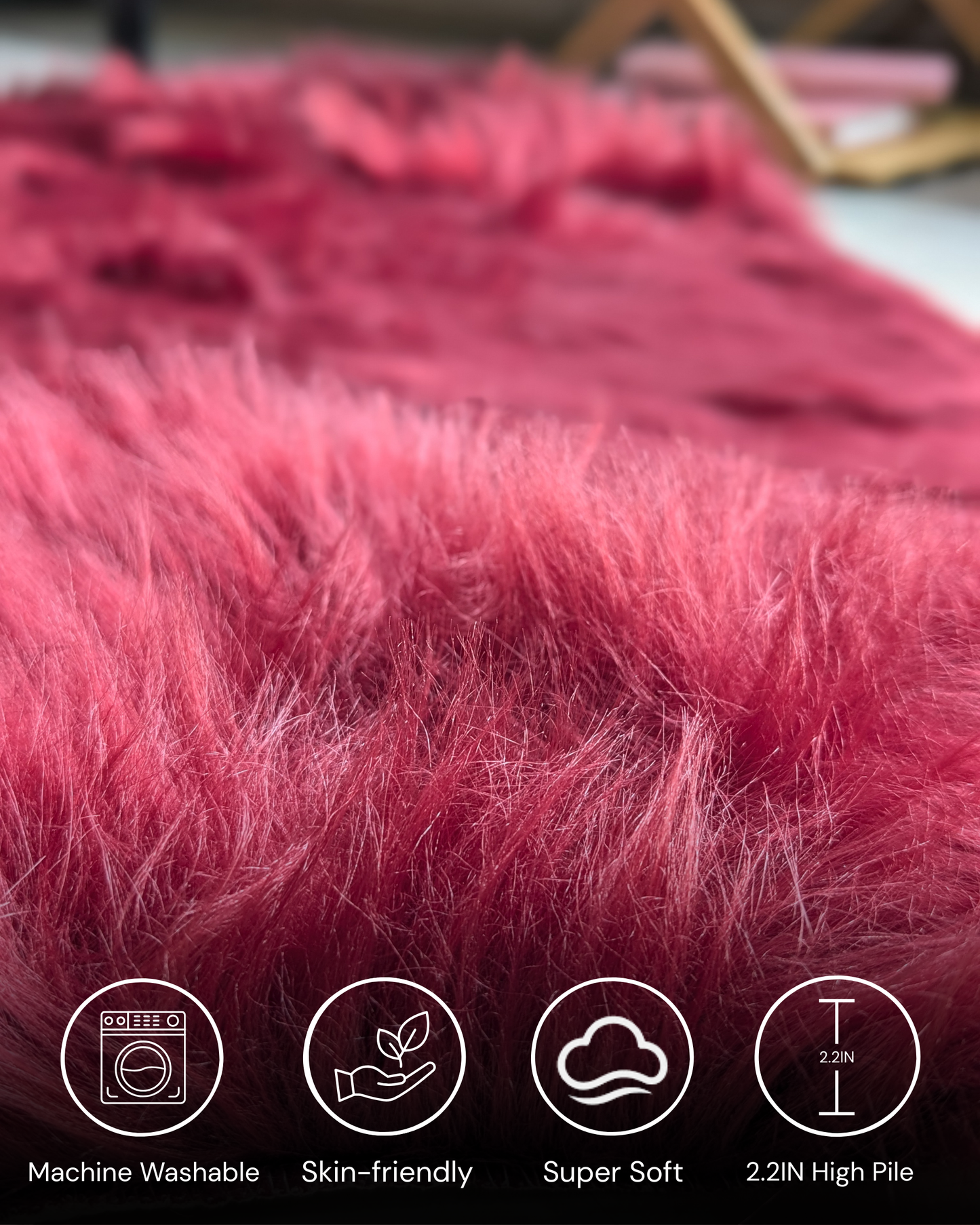 Fluffy Heart Fur Rug