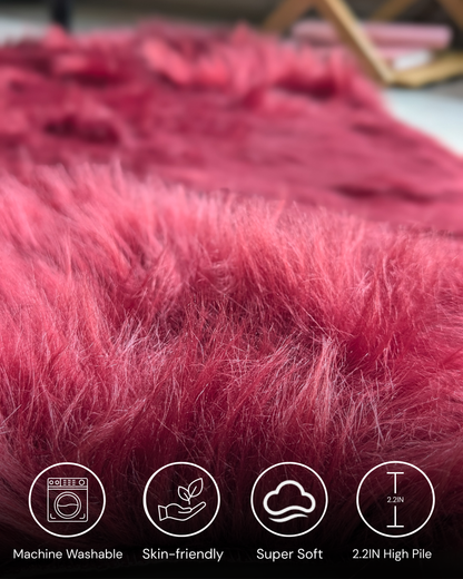 Fluffy Heart Fur Rug