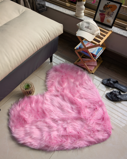 Fluffy Heart Fur Rug