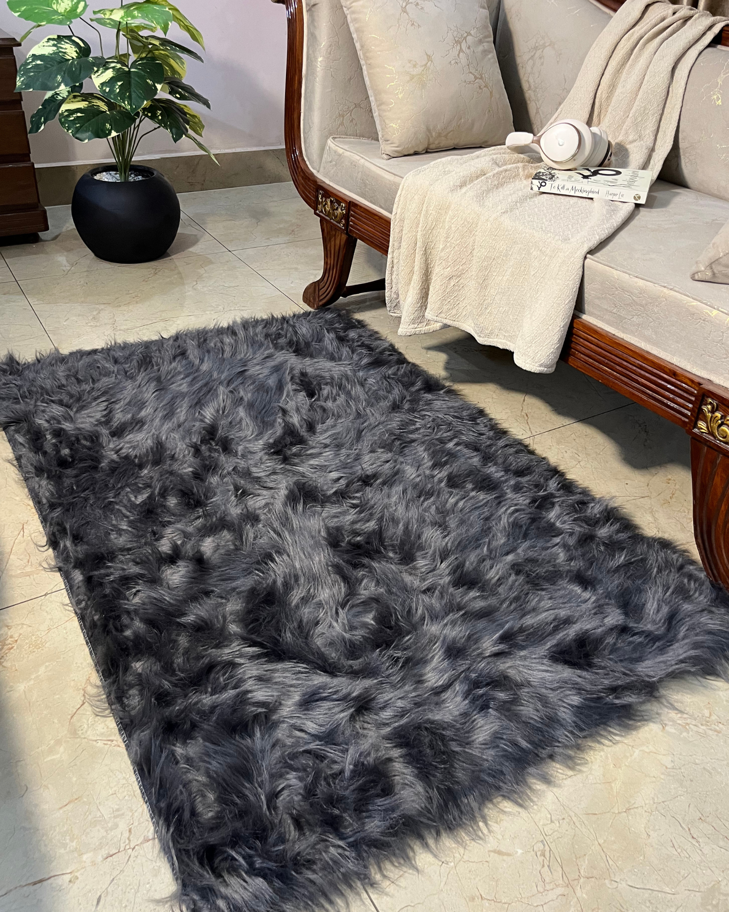 Large Fluffy Faux Rug