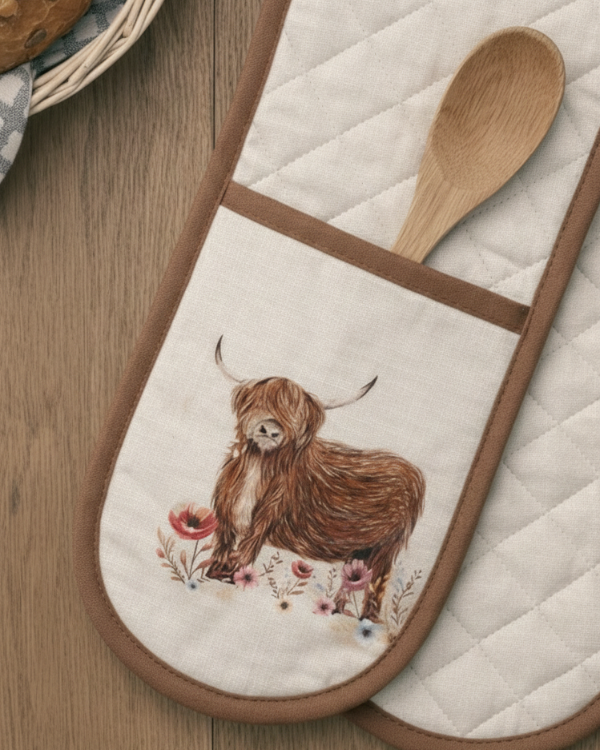 Double Oven Glove Goat Print