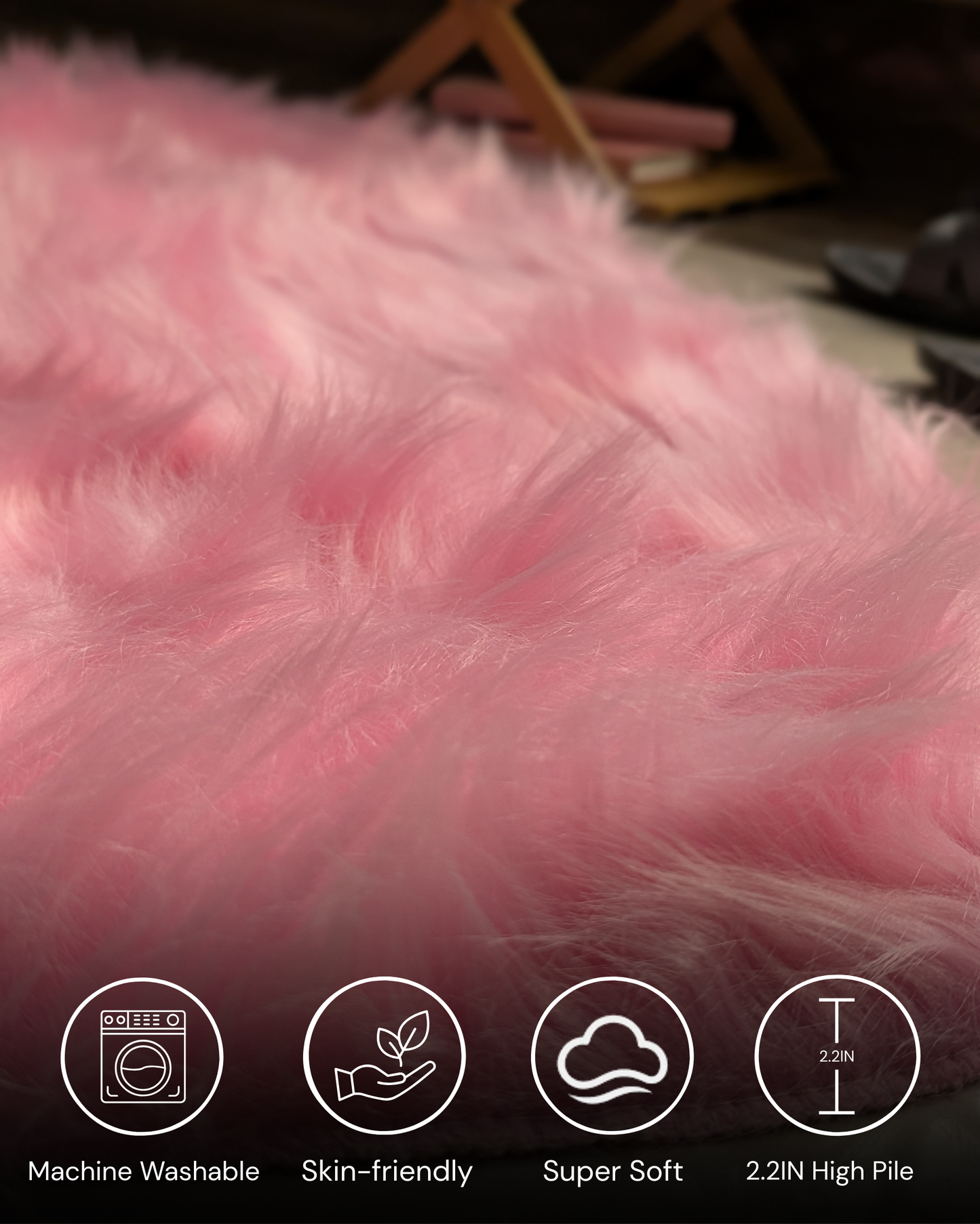 Fluffy Heart Fur Rug