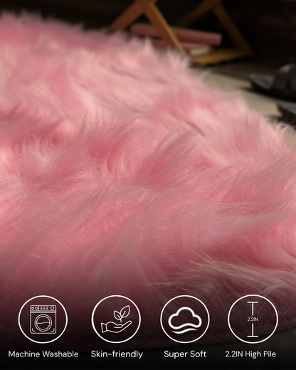 Fluffy Heart Fur Rug