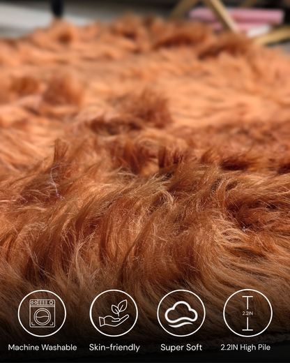 Fluffy Heart Fur Rug