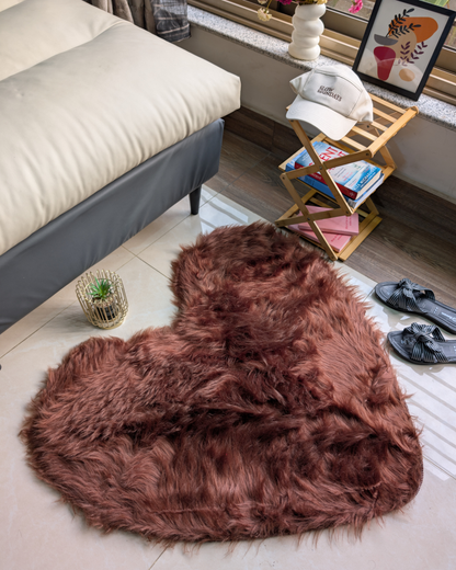 Fluffy Heart Fur Rug