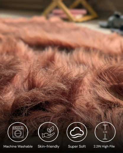 Fluffy Heart Fur Rug