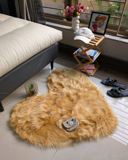 Fluffy Heart Fur Rug