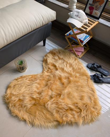 Fluffy Heart Fur Rug