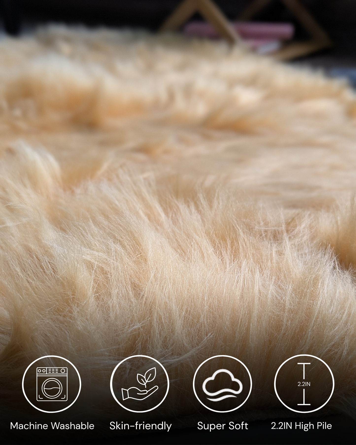 Fluffy Heart Fur Rug