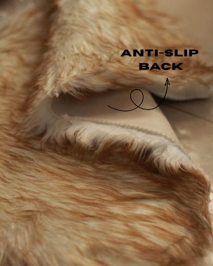 Brown&White Faux Sheepskin Mat