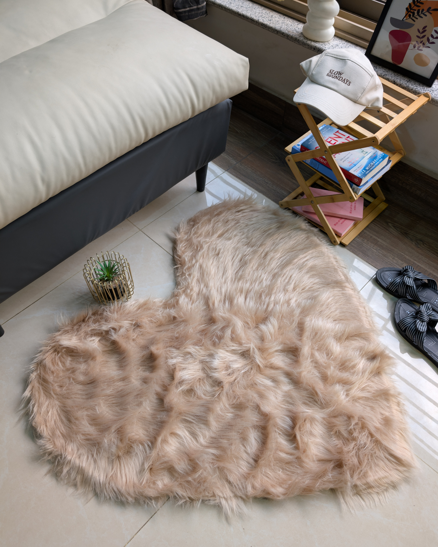 Fluffy Heart Fur Rug