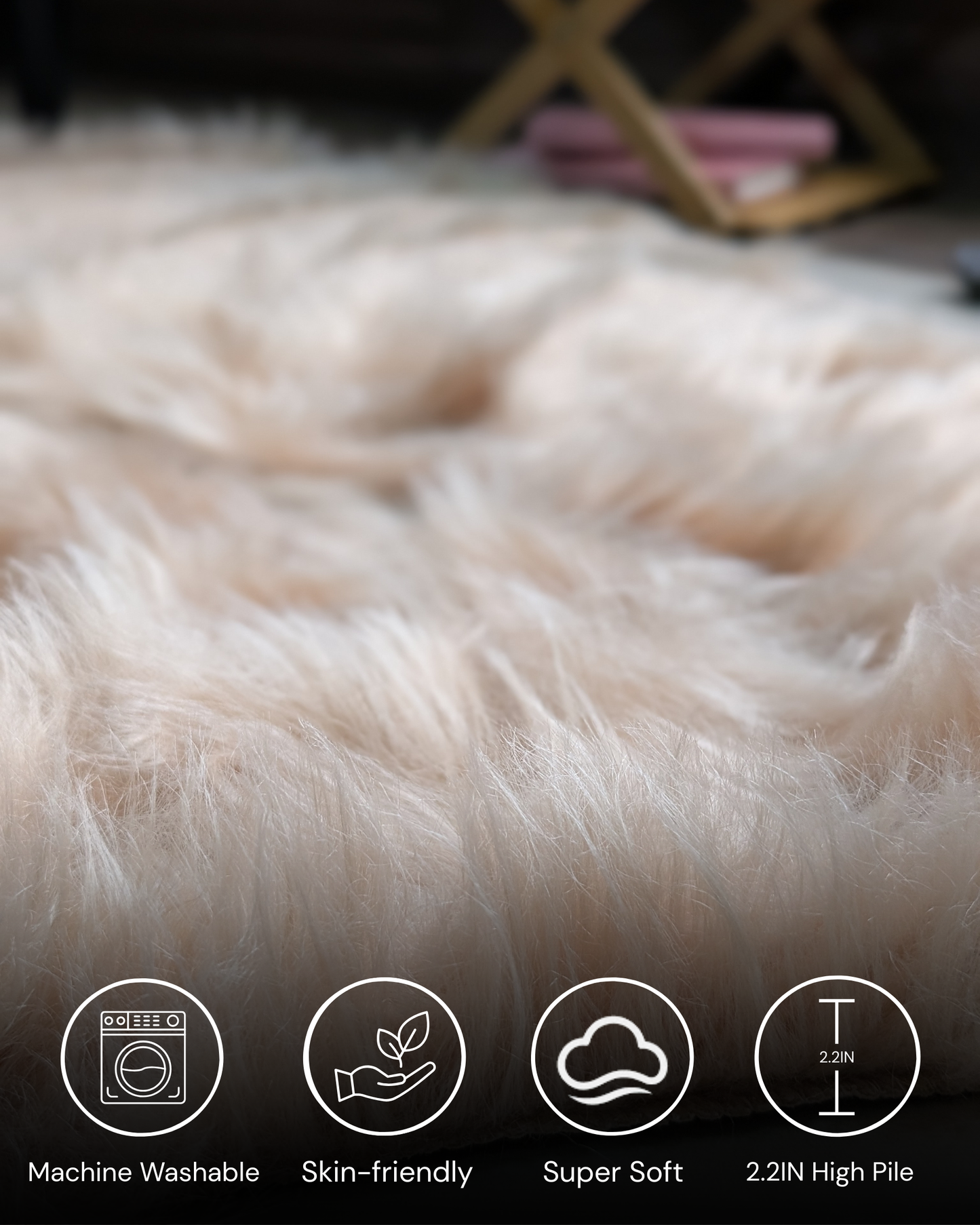 Fluffy Heart Fur Rug