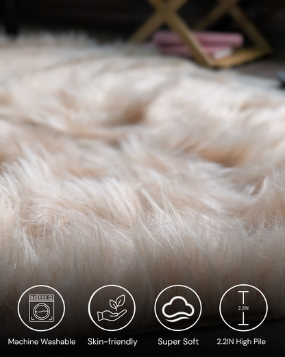 Fluffy Heart Fur Rug