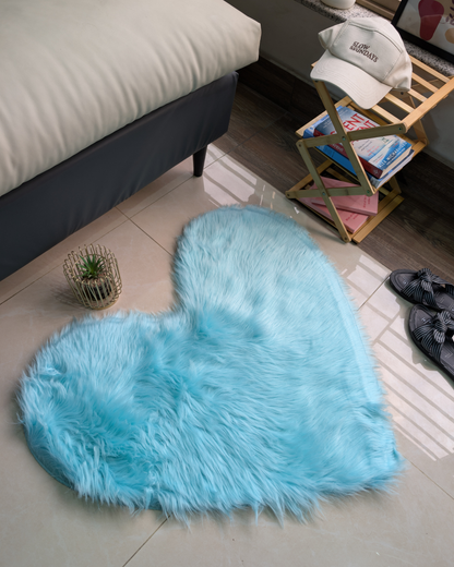 Fluffy Heart Fur Rug