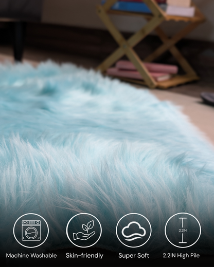 Fluffy Heart Fur Rug
