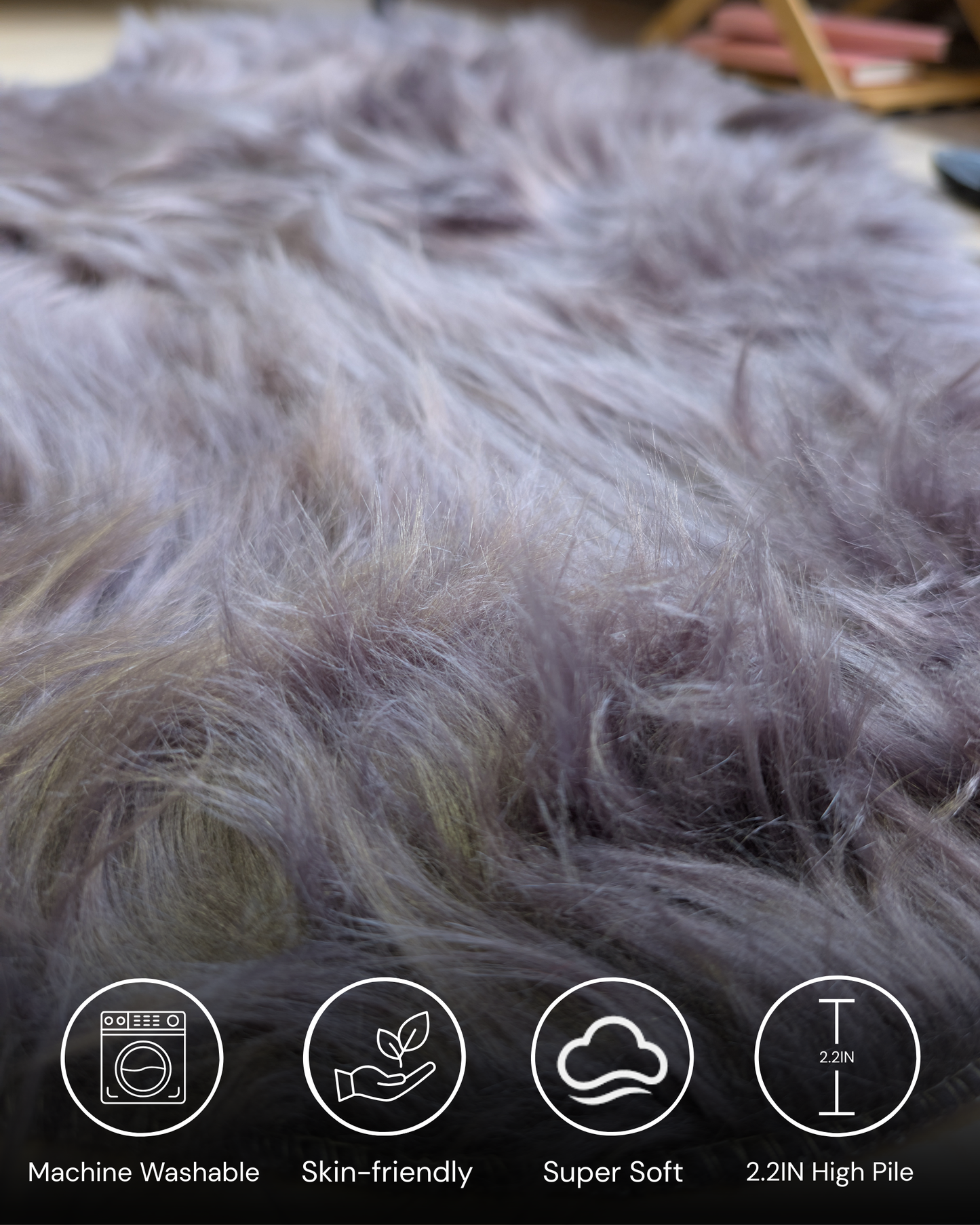Fluffy Heart Fur Rug