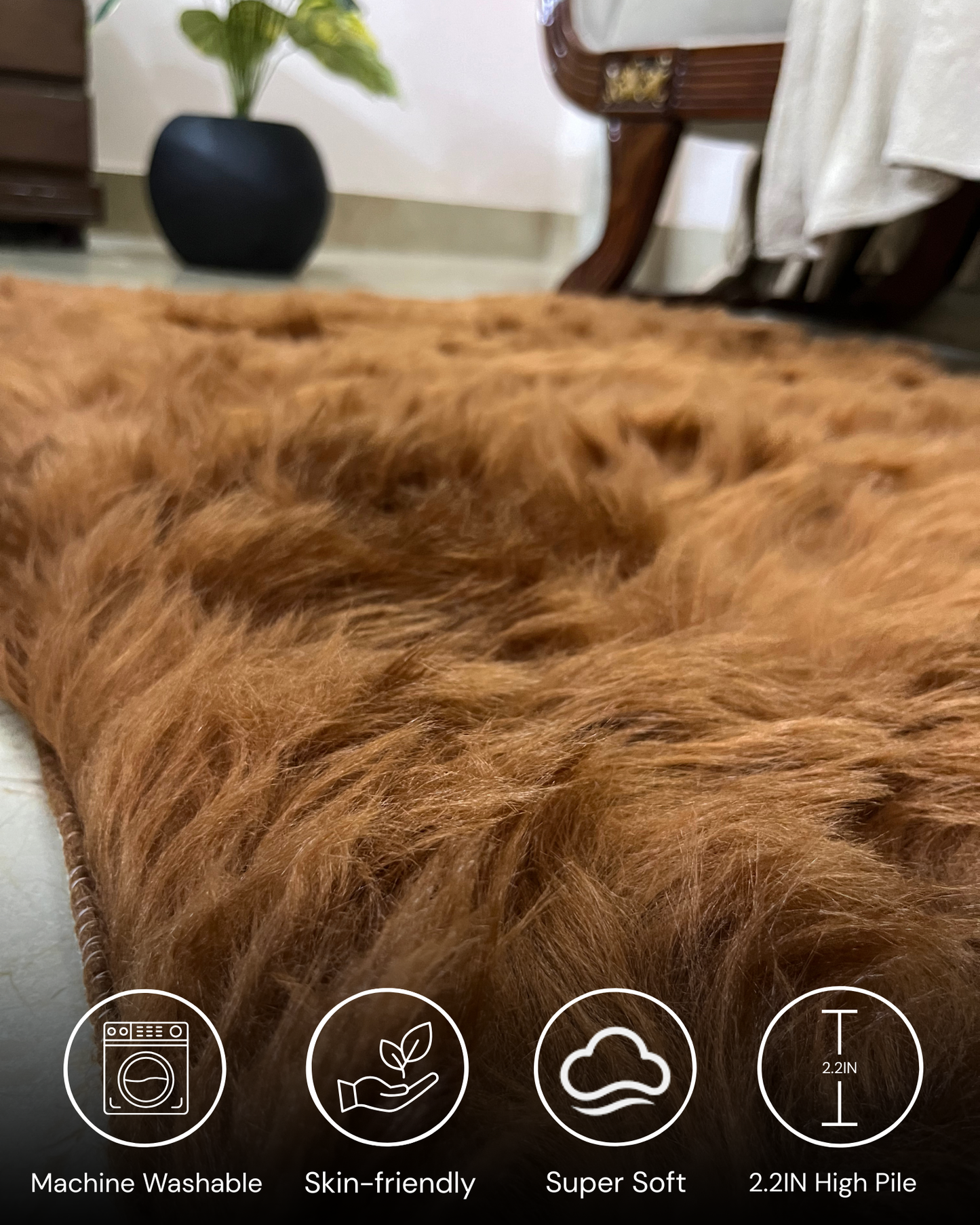 Large Fluffy Faux Rug