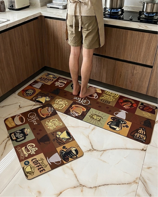 2 Pcs Absorbent Kitchen Mat Set – Anti-Slip & Quick-Dry