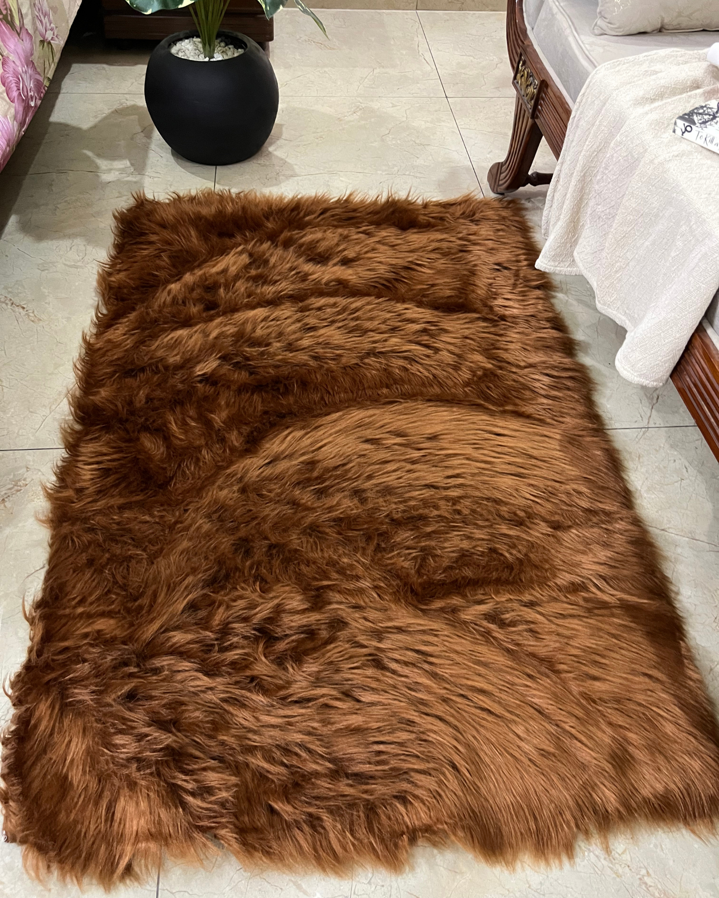 Large Fluffy Faux Rug