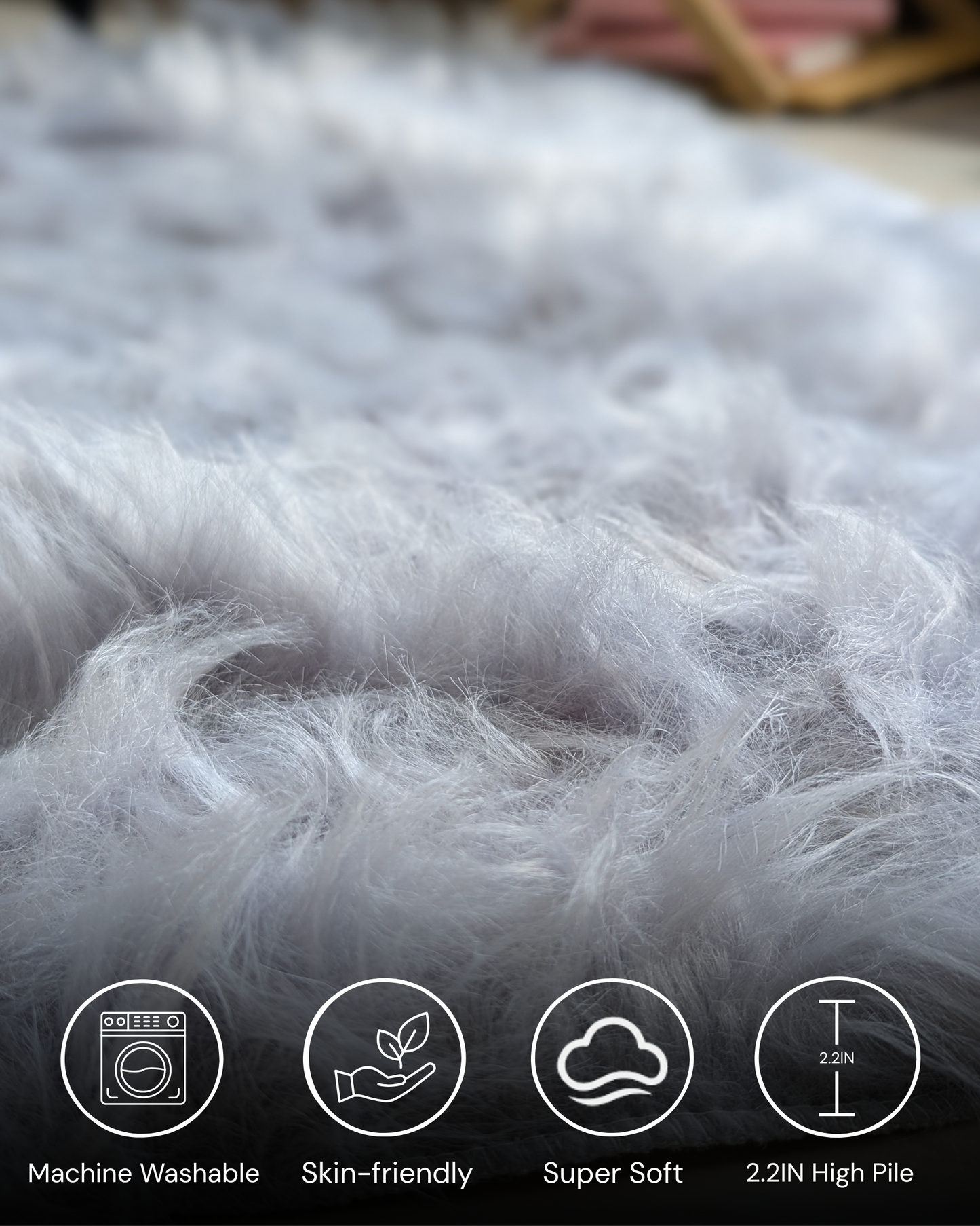 Fluffy Heart Fur Rug