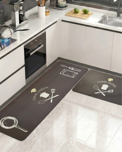 2 Pcs Absorbent Kitchen Mat Set – Anti-Slip & Quick-Dry
